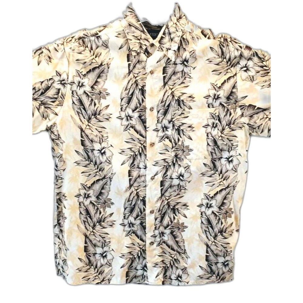 Puritan Shirt Medium Short Sleeve Floral Design #A25